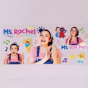 🌸3/$10 Ms. Rachel Colorful UV DTF cup wrap transfer stickers Diy